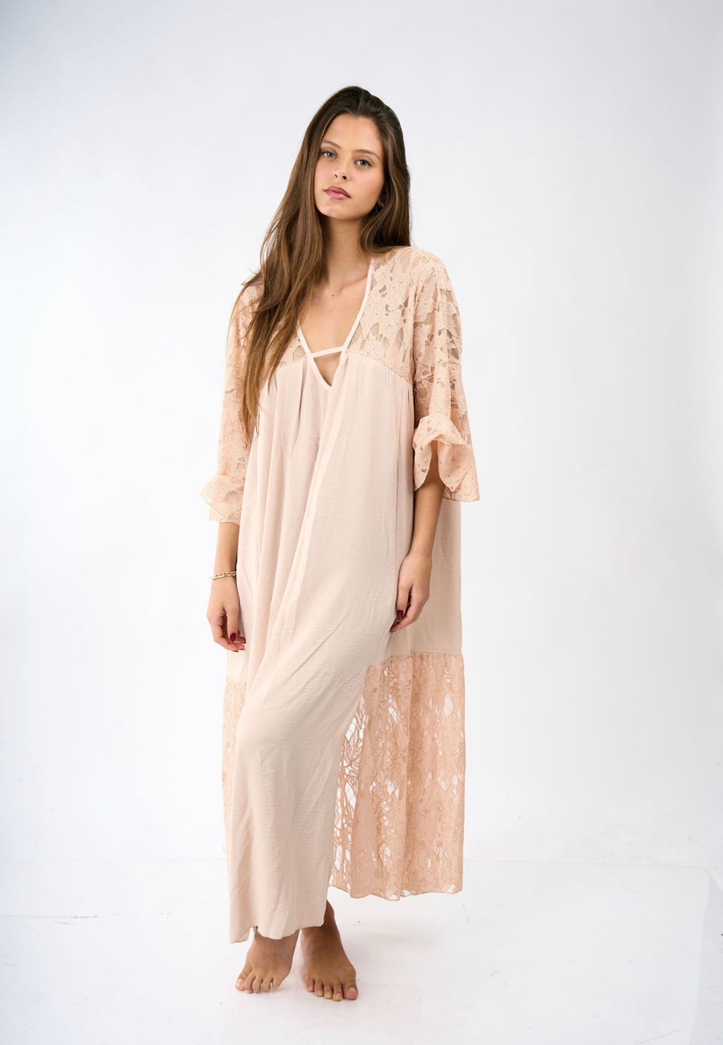 Vestido encaje Palo de rosa