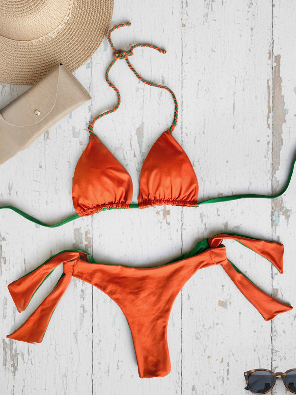 Verde Limón Bicolor Naranja